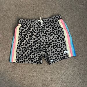 Duvin Designs Leopard Print Swim Trunks